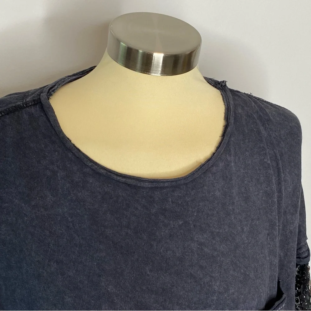 Free People Sequin Sleeve Celine Tee